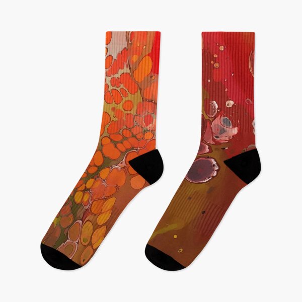 Item preview, Orange, Red and Yellow Cells of a Dirty Pour Acrylic Organic Pattern - WelshDesignsRB001 designed and sold by welshdesigns.