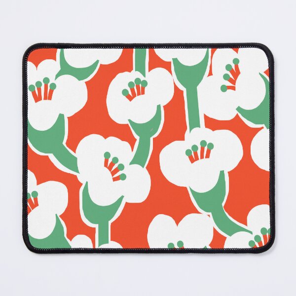Item preview, Modern Abstract Summer Bindweed Flowers in Orange, White and Green designed and sold by Deutschic.