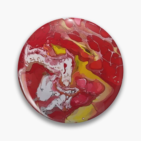 Item preview, Blood Red and Egg Yolk Yellow, Dirty Pour Acrylic Organic Pattern - WelshDesignsRB001 designed and sold by welshdesigns.