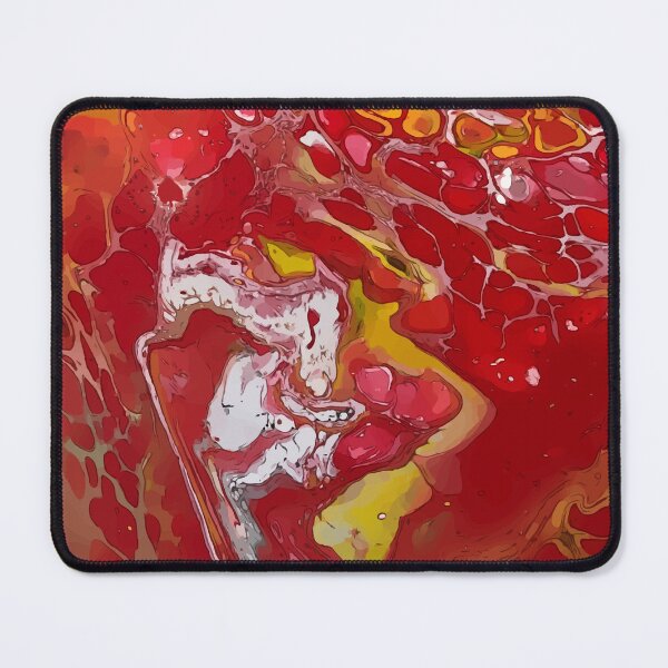 Item preview, Blood Red and Egg Yolk Yellow, Dirty Pour Acrylic Organic Pattern - WelshDesignsRB001 designed and sold by welshdesigns.