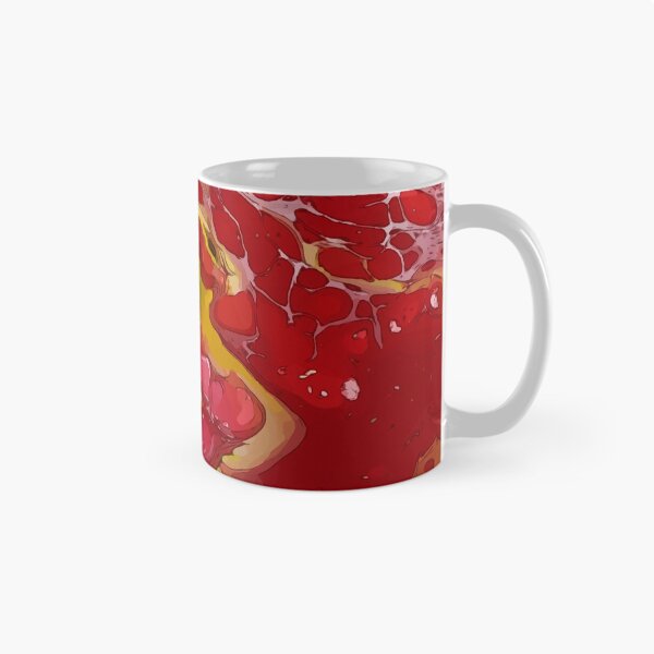 Item preview, Blood Red and Egg Yolk Yellow, Dirty Pour Acrylic Organic Pattern - WelshDesignsRB001 designed and sold by welshdesigns.