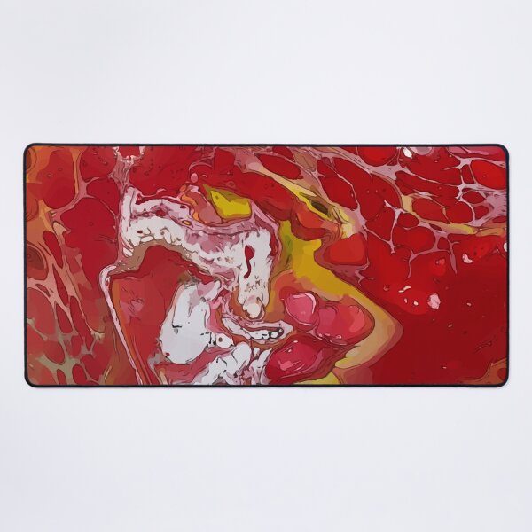 Item preview, Blood Red and Egg Yolk Yellow, Dirty Pour Acrylic Organic Pattern - WelshDesignsRB001 designed and sold by welshdesigns.