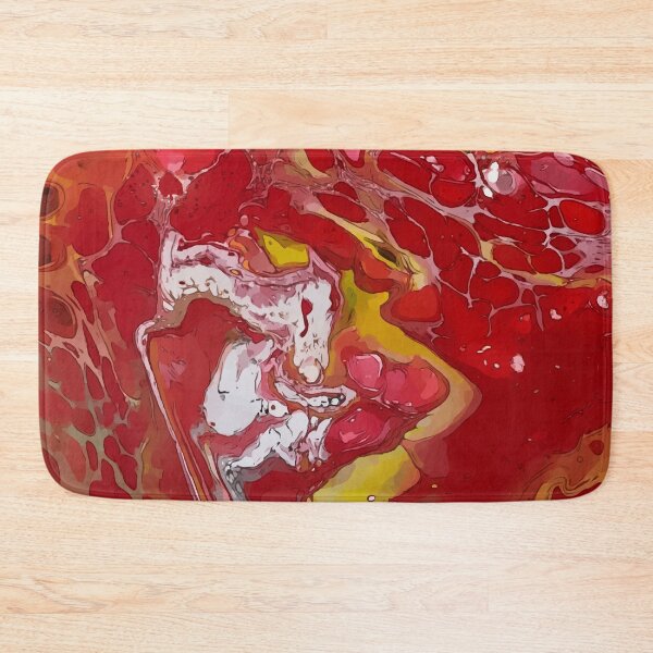 Item preview, Blood Red and Egg Yolk Yellow, Dirty Pour Acrylic Organic Pattern - WelshDesignsRB001 designed and sold by welshdesigns.