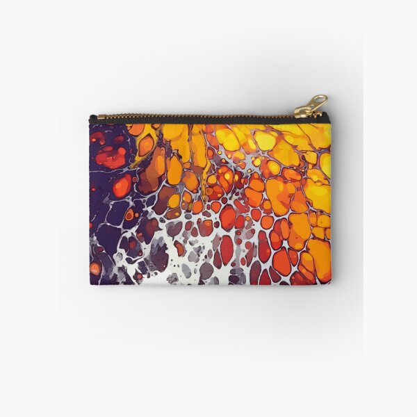 Item preview, Brilliant Orange with Red and Purple Dirty Pour Acrylic Organic Pattern - WelshDesignsRB001 designed and sold by welshdesigns.