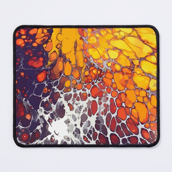 Item preview, Brilliant Orange with Red and Purple Dirty Pour Acrylic Organic Pattern - WelshDesignsRB001 designed and sold by welshdesigns.