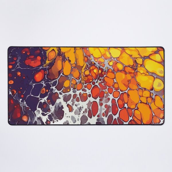 Item preview, Brilliant Orange with Red and Purple Dirty Pour Acrylic Organic Pattern - WelshDesignsRB001 designed and sold by welshdesigns.