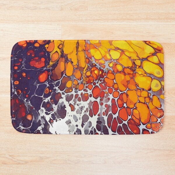 Item preview, Brilliant Orange with Red and Purple Dirty Pour Acrylic Organic Pattern - WelshDesignsRB001 designed and sold by welshdesigns.