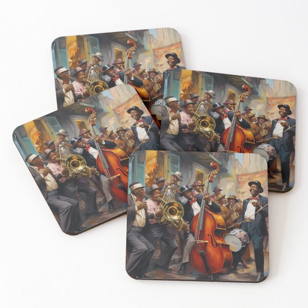 Artikelvorschau, Eine Vintage-Illustration einer New Orleans Jazz Band entworfen und verkauft von GoodOldVintage.