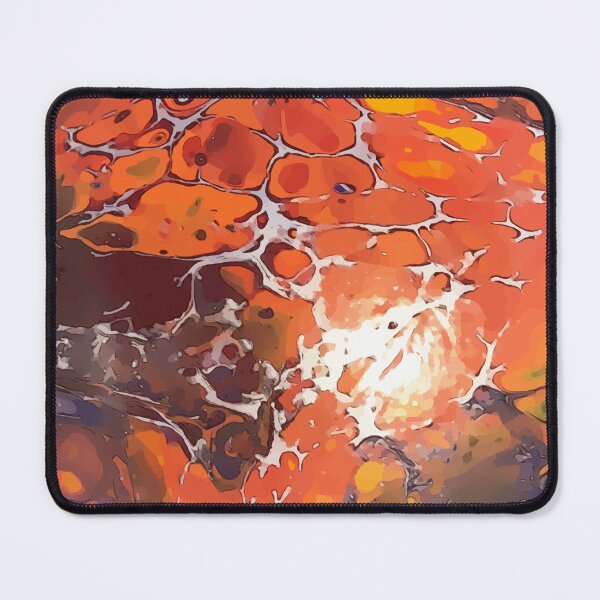 Item preview, Orange and Blood Red, Dirty Pour Acrylic Organic Pattern - WelshDesignsRB001 designed and sold by welshdesigns.