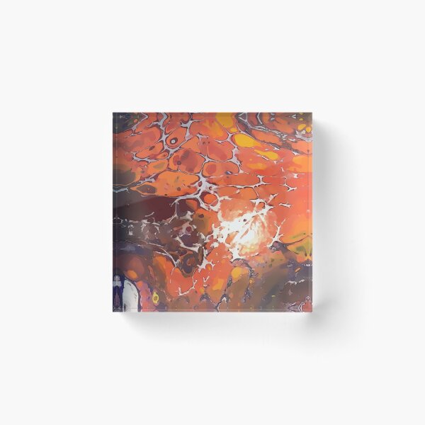 Item preview, Orange and Blood Red, Dirty Pour Acrylic Organic Pattern - WelshDesignsRB001 designed and sold by welshdesigns.