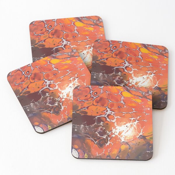 Item preview, Orange and Blood Red, Dirty Pour Acrylic Organic Pattern - WelshDesignsRB001 designed and sold by welshdesigns.