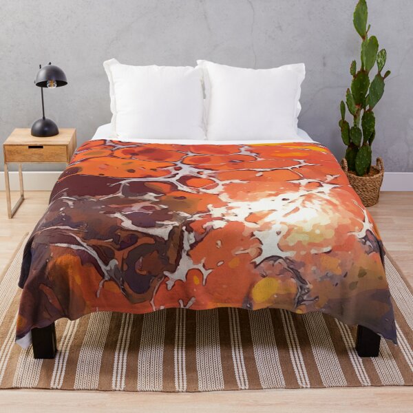 Item preview, Orange and Blood Red, Dirty Pour Acrylic Organic Pattern - WelshDesignsRB001 designed and sold by welshdesigns.