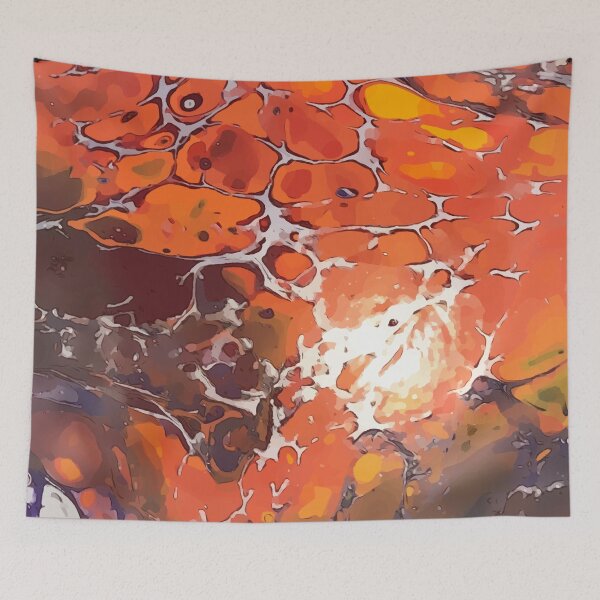 Item preview, Orange and Blood Red, Dirty Pour Acrylic Organic Pattern - WelshDesignsRB001 designed and sold by welshdesigns.