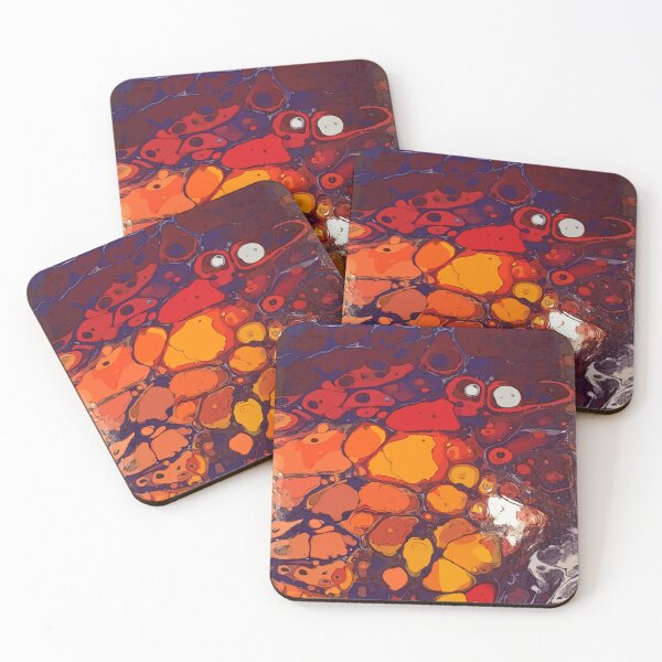 Item preview, Bright Orange, Purple and Red, Dirty Pour Acrylic Organic Pattern - WelshDesignsRB001 designed and sold by welshdesigns.
