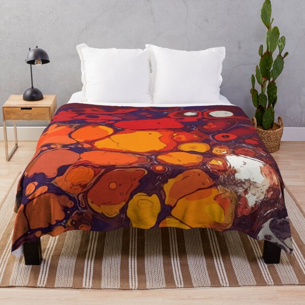 Item preview, Bright Orange, Purple and Red, Dirty Pour Acrylic Organic Pattern - WelshDesignsRB001 designed and sold by welshdesigns.