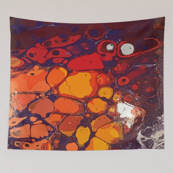Item preview, Bright Orange, Purple and Red, Dirty Pour Acrylic Organic Pattern - WelshDesignsRB001 designed and sold by welshdesigns.