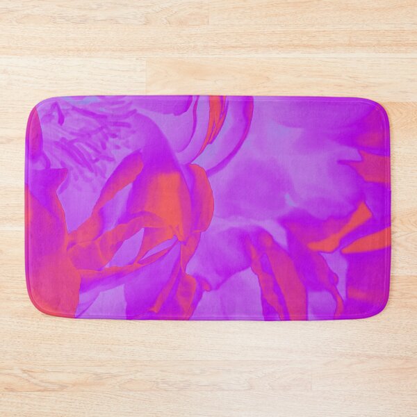 Item preview, Neon Duotone Psychedelic Aesthetic Flowers in Purple and Orange designed and sold by Trish Dish.