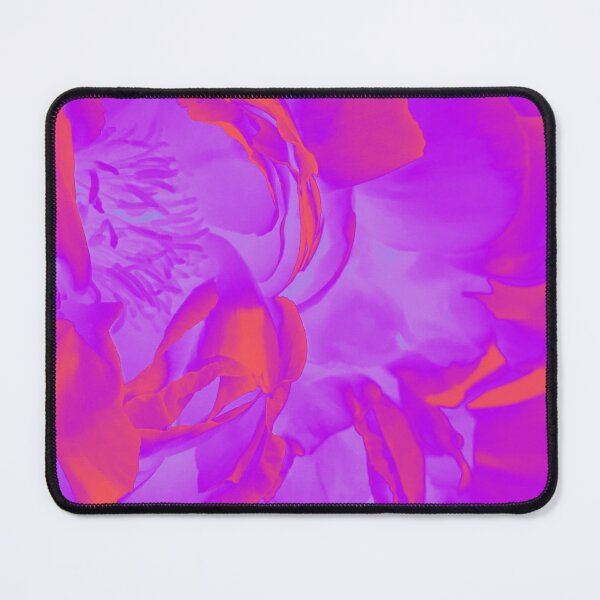 Item preview, Neon Duotone Psychedelic Aesthetic Flowers in Purple and Orange designed and sold by Trish Dish.