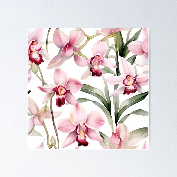 Artikelvorschau, Aquarell-Orchideenmuster 4 entworfen und verkauft von DigitalPatternx.