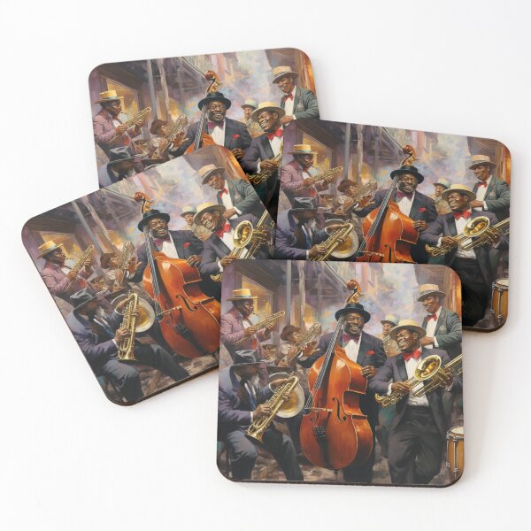 Artikelvorschau, Eine Vintage-Illustration einer New Orleans Jazz Band entworfen und verkauft von GoodOldVintage.