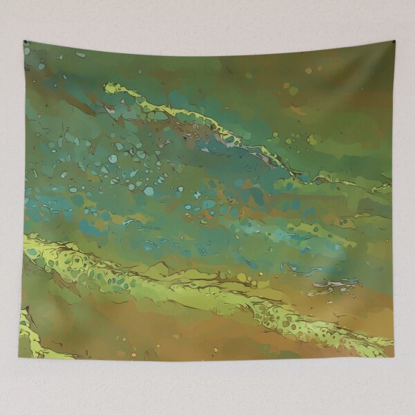 Item preview, Muddy Green and Brown or Yellow Dirty Pour Acrylic Organic Pattern - WelshDesignsRB001 designed and sold by welshdesigns.