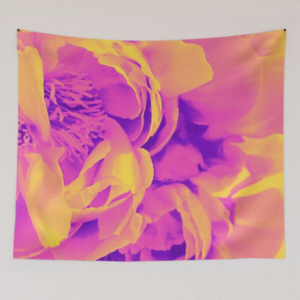 Item preview, Duotone Psychedelic Aesthetic Flowers in Purple and Yellow designed and sold by Trish Dish.