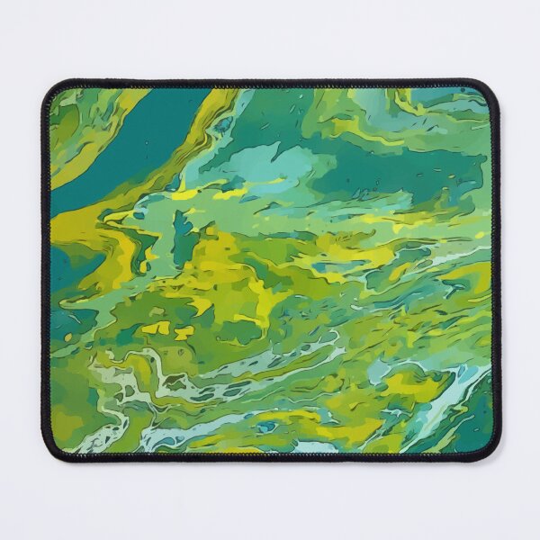 Item preview, Lime Green and Teal Colored Dirty Pour Acrylic Organic Pattern - WelshDesignsRB001 designed and sold by welshdesigns.