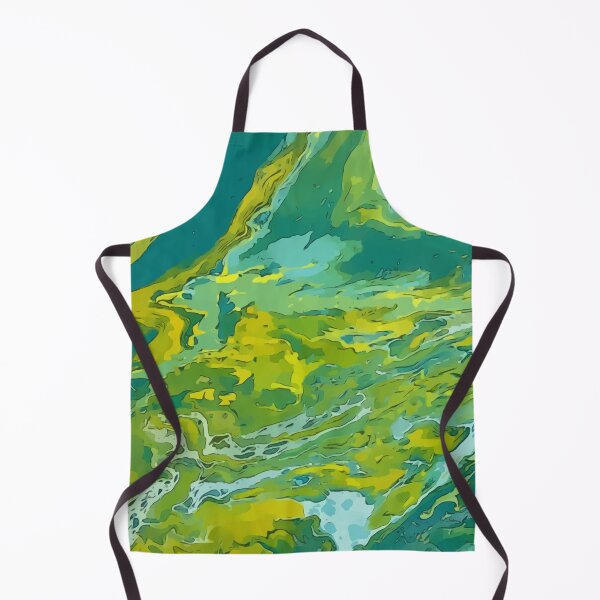Item preview, Lime Green and Teal Colored Dirty Pour Acrylic Organic Pattern - WelshDesignsRB001 designed and sold by welshdesigns.