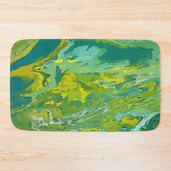 Item preview, Lime Green and Teal Colored Dirty Pour Acrylic Organic Pattern - WelshDesignsRB001 designed and sold by welshdesigns.