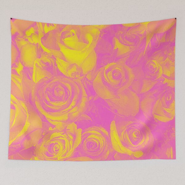 Item preview, Duotone Psychedelic Aesthetic Roses in Yellow and Pink designed and sold by Trish Dish.