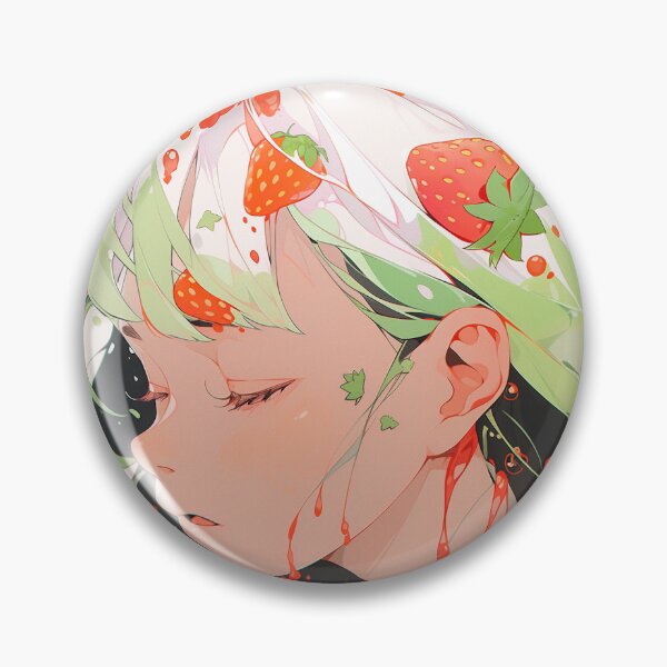 Item preview, Cute Anime Girl and Strawberries designed and sold by bubblegoth.