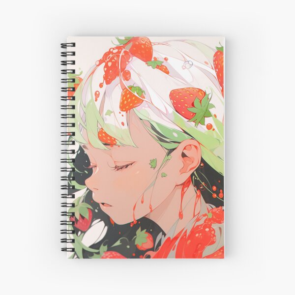 Item preview, Cute Anime Girl and Strawberries designed and sold by bubblegoth.