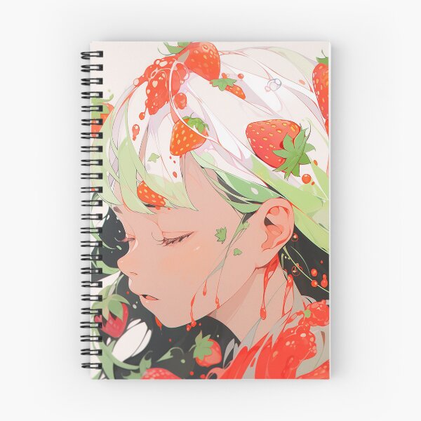 Item preview, Cute Anime Girl and Strawberries designed and sold by bubblegoth.