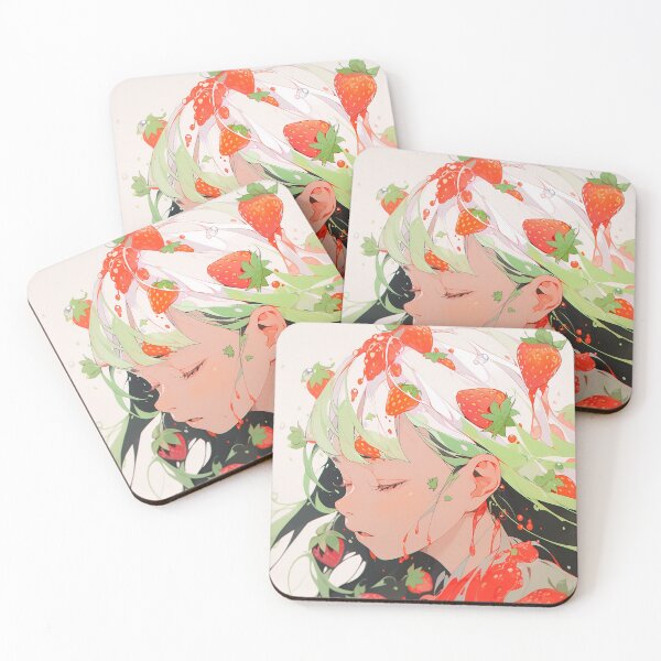 Item preview, Cute Anime Girl and Strawberries designed and sold by bubblegoth.