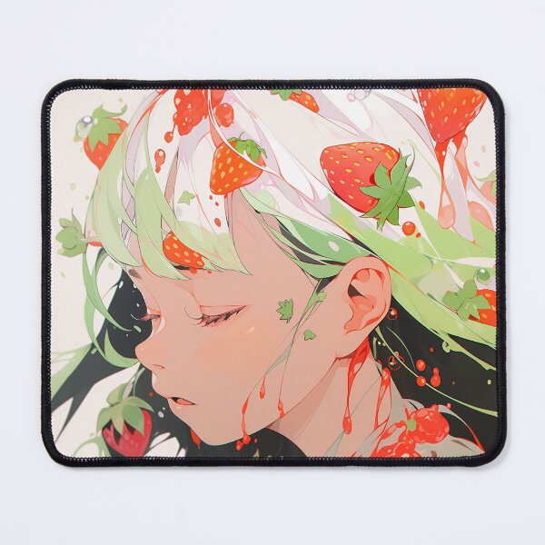 Item preview, Cute Anime Girl and Strawberries designed and sold by bubblegoth.