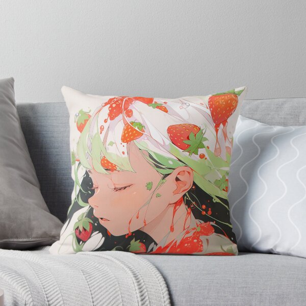 Item preview, Cute Anime Girl and Strawberries designed and sold by bubblegoth.