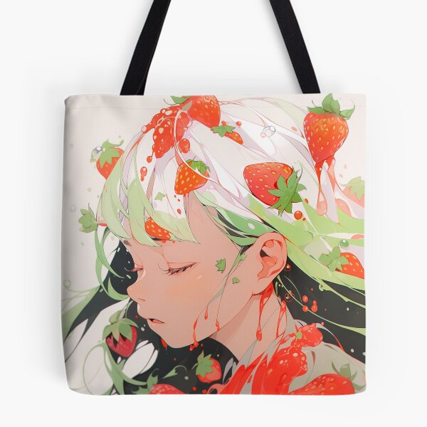 Item preview, Cute Anime Girl and Strawberries designed and sold by bubblegoth.