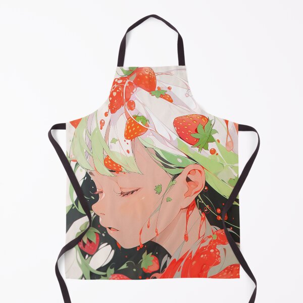 Item preview, Cute Anime Girl and Strawberries designed and sold by bubblegoth.
