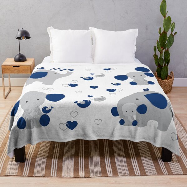 Item preview, Navy Blue Safari Animals Elephant Baby Boy Nursery designed and sold by Laura DeCamp.