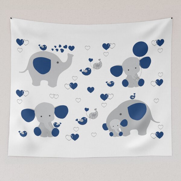 Item preview, Navy Blue Safari Animals Elephant Baby Boy Nursery  designed and sold by Laura DeCamp.