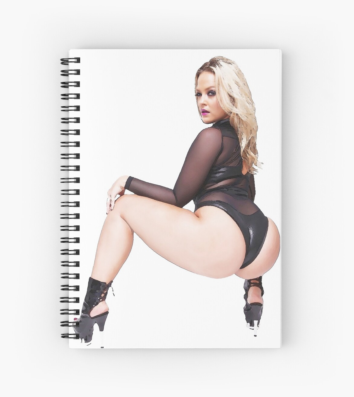 Cuclillas Con «chica En Espiral Negra Caliente Cuadernos De Lencería wqXRCf1