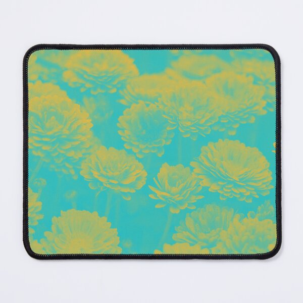 Item preview, Trippy Retro Psychedelic Aesthetic Flowers in Cyan and Yellow designed and sold by Trish Dish.