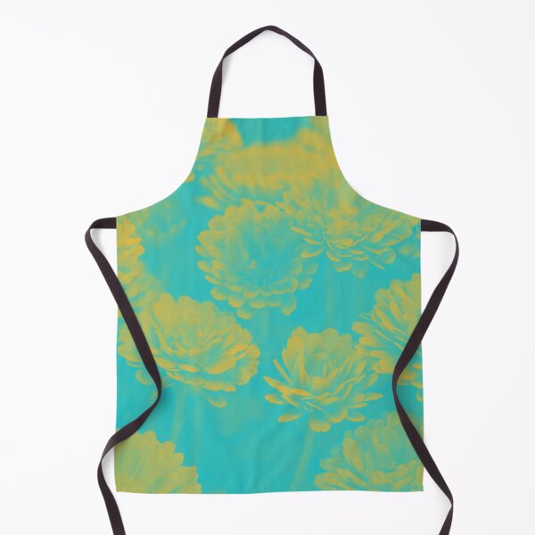 Item preview, Trippy Retro Psychedelic Aesthetic Flowers in Cyan and Yellow designed and sold by Trish Dish.