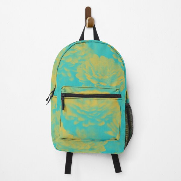 Item preview, Trippy Retro Psychedelic Aesthetic Flowers in Cyan and Yellow designed and sold by Trish Dish.