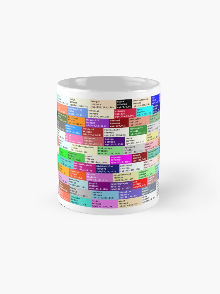 Thumbnail 4 of 6, Coffee Mug, CSS Color Codes Study Mug designed and sold by ApplicVision.