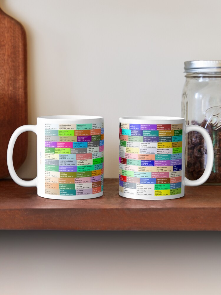 Thumbnail 2 of 6, Coffee Mug, CSS Color Codes Study Mug designed and sold by ApplicVision.