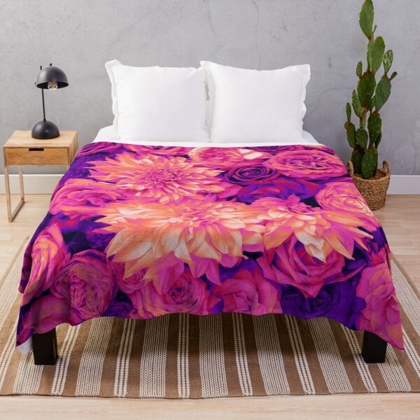 Item preview, Psychedelic Aesthetic Flowers in Hot Pink, Orange, and Purple designed and sold by Trish Dish.