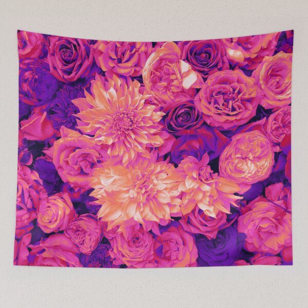 Item preview, Psychedelic Aesthetic Flowers in Hot Pink, Orange, and Purple designed and sold by Trish Dish.