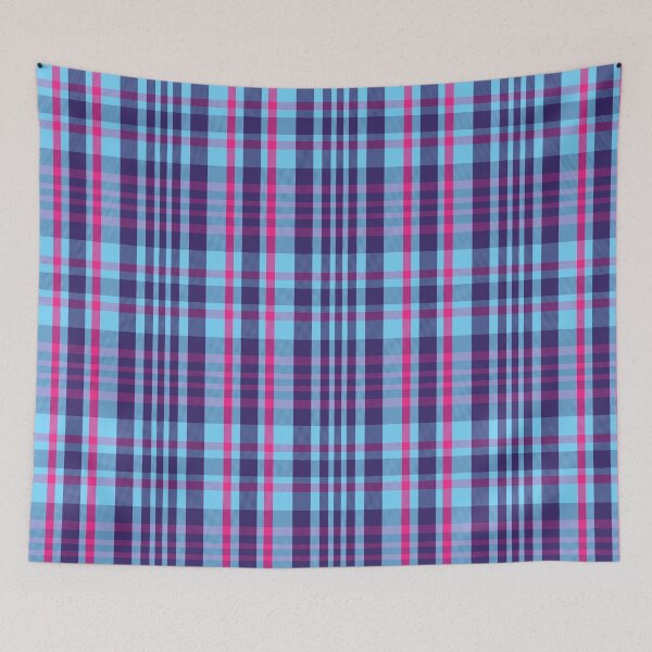 Item preview, Neon Aesthetic Sorcha 1 Hand Drawn Textured Plaid Pattern designed and sold by GenAumonier.