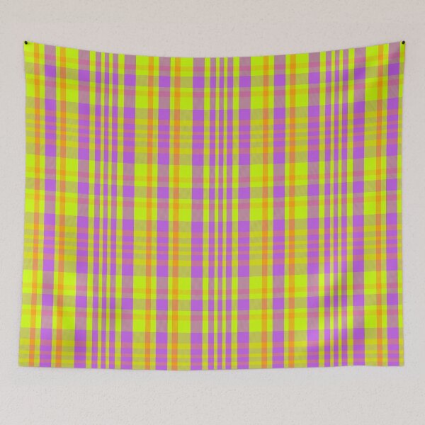 Item preview, Neon Aesthetic Sorcha 2 Hand Drawn Textured Plaid Pattern designed and sold by GenAumonier.